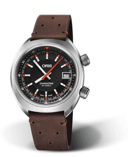 Oris Chronoris Date / Black / Brown Leather