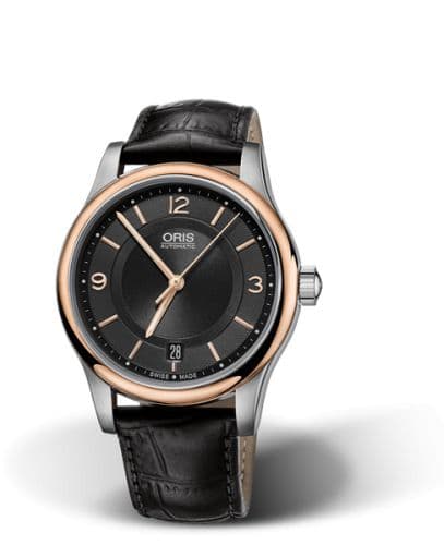Oris Classic Date 37 Stainless Steel - Rose Gold / Black