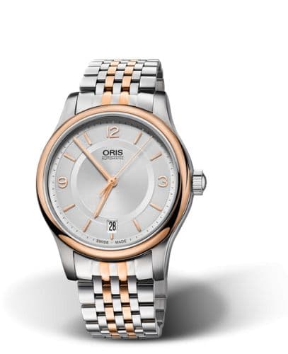Oris Classic Date 37 Stainless Steel - Rose Gold / Silver / Bracelet