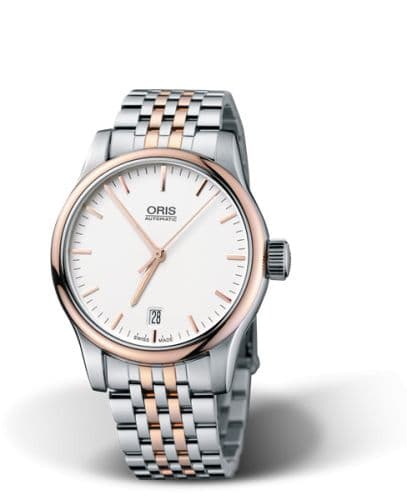 Oris Classic Date 37 Stainless Steel - Rose Gold / Silver / Bracelet