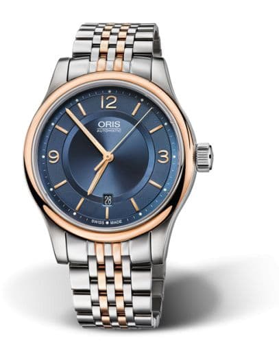 Oris Classic Date 42 Stainless Steel - Rose Gold / Blue / Bracelet