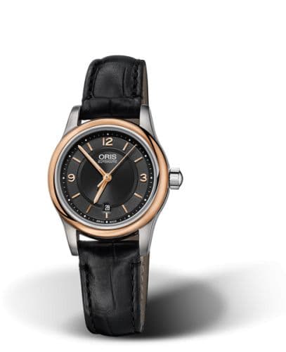 Oris Classic Date Lady 28.5 Stainless Steel - Rose Gold / Black