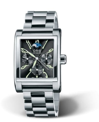 Oris Rectangular Complication Stainless Steel / Black - Arabic / Bracelet