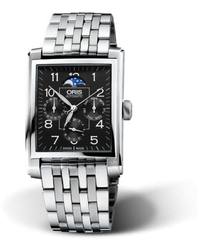 Oris Rectangular Complication Stainless Steel / Black - Arabic / Bracelet