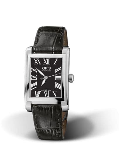 Oris Rectangular Date 24.5 Stainless Steel / Black - Roman