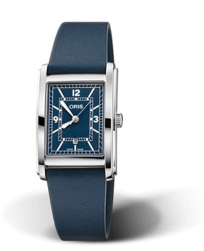 Oris Rectangular Date 25.5 Stainless Steel / Blue