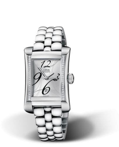 Oris Rectangular Date Diamonds 25.9 Stainless Steel / Silver / Bracelet