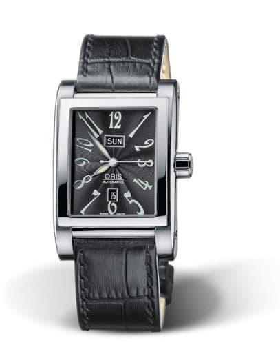 Oris Rectangular Day Date 30 Stainless Steel / Black