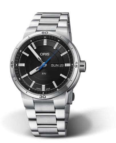 Oris TT1 Day Date Stainless Steel / Black / Bracelet