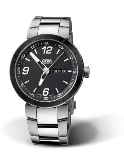 Oris TT1 Day Date Stainless Steel - Ceramic / Black / Bracelet