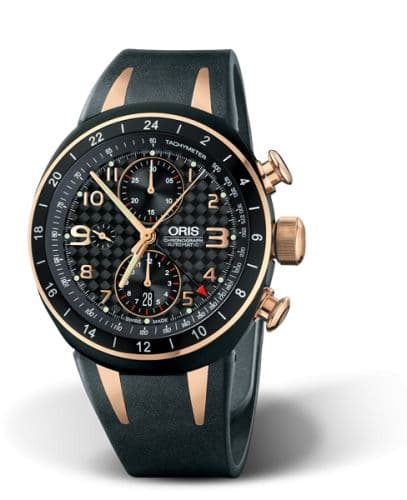 Oris TT3 Chronograph Second Time Zone Titanium - Rose Gold / Black / Rubber