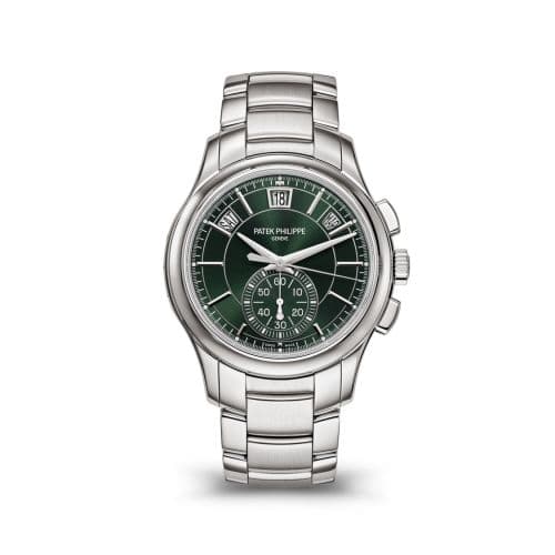 Patek Philippe Annual Calendar Chronograph 5905 Stainless Steel / Green / Bracelet