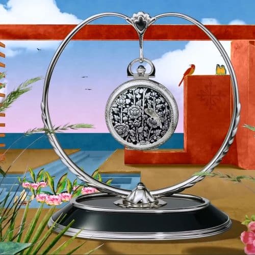 Patek Philippe Pocket Watch Lepine White Gold / Gold Birds