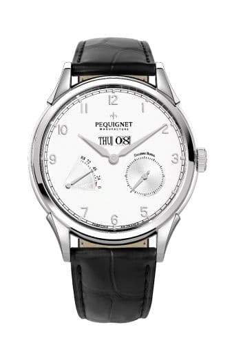 Pequignet Royale Grand Sport Silver Numerals / Black Strap
