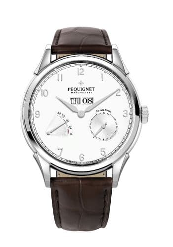 Pequignet Royale Grand Sport Silver Numerals / Brown Strap