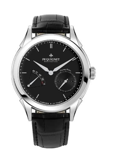 Pequignet Rue Royale Stainless Steel / Black / Black Alligator