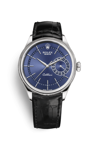 Rolex Cellini Date White Gold / Blue / Alligator Black