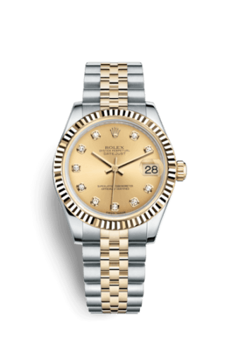 Rolex Datejust 31 Rolesor Yellow Fluted / Jubilee / Champagne Diamond