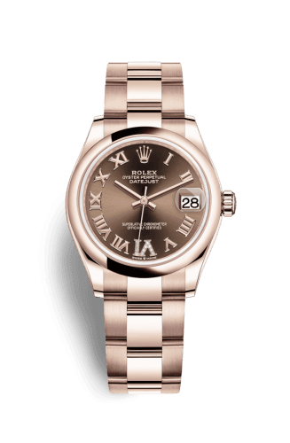 Rolex Datejust 31 Rose Gold / Domed / Chocolate - Roman / Oyster