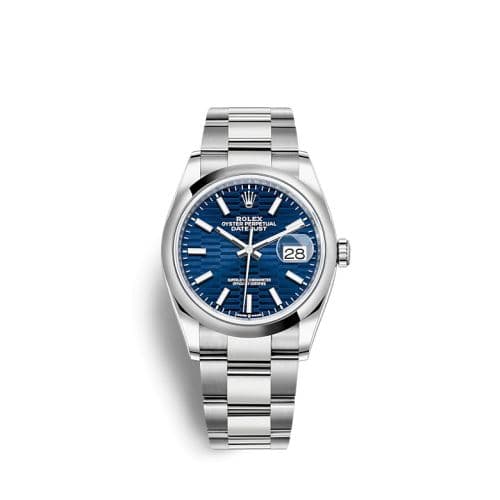 Rolex Datejust 36 Stainless Steel / Domed / Blue - Fluted / Oyster