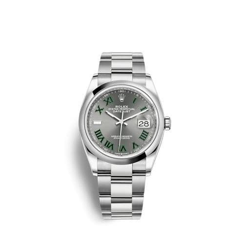 Rolex Datejust 36 Stainless Steel / Domed / Slate - Roman / Oyster