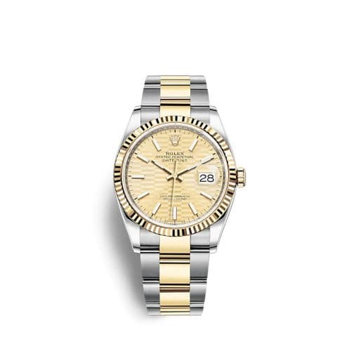 Rolex Datejust 36 Stainless Steel / Yellow Gold / Fluted / Champagne - Fluted / Oyster