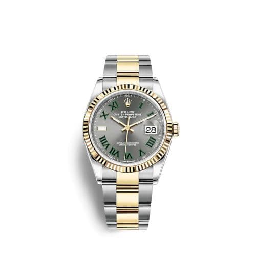 Rolex Datejust 36 Stainless Steel / Yellow Gold / Fluted / Slate - Roman / Oyster