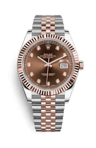Rolex Datejust 41 Rolesor Everose Fluted / Jubilee / Chocolate - Diamond