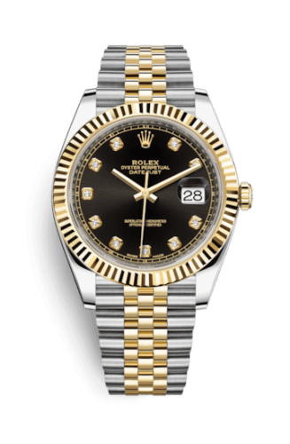 Rolex Datejust 41 Rolesor Yellow Fluted / Jubilee / Black - Diamond