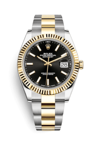 Rolex Datejust 41 Rolesor Yellow Fluted / Oyster / Black