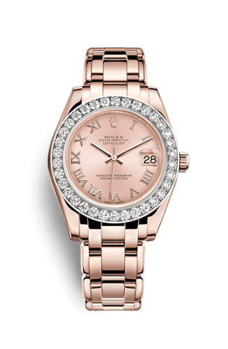 Rolex Datejust Pearlmaster 34 Everose Diamond Pink Roman