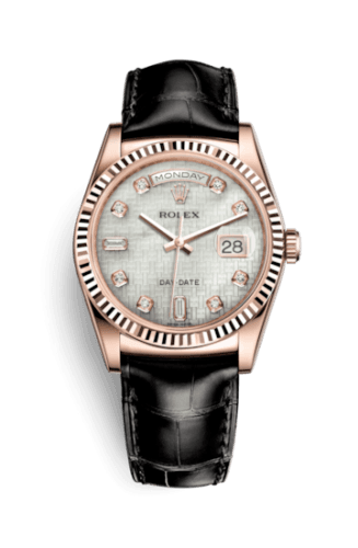 Rolex Day-Date 36 Everose Fluted / Strap / Oxford MOP