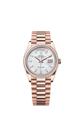 Rolex Day-Date 36 Everose Gold - Baguette / MOP - Baguette / President