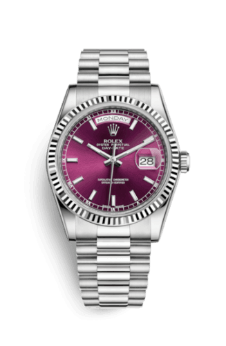 Rolex Day-Date 36 White Gold / President / Cherry