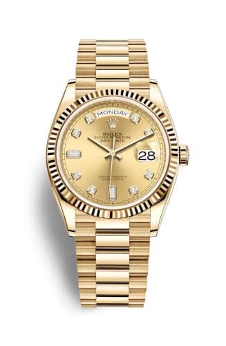 Rolex Day-Date 36 Yellow Gold / Fluted / Champagne - Diamond / President