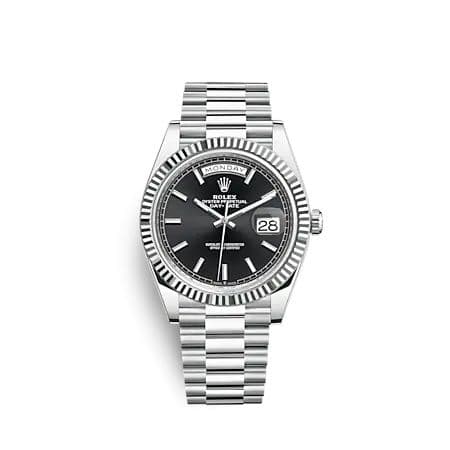 Rolex Day-Date 40 Platinum - Fluted / Black