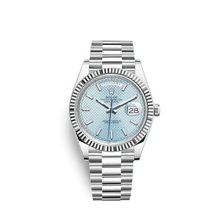 Rolex Day-Date 40 Platinum - Fluted / Ice Blue