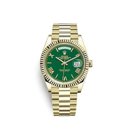 Rolex Day-Date 40 Yellow Gold / Green - Roman