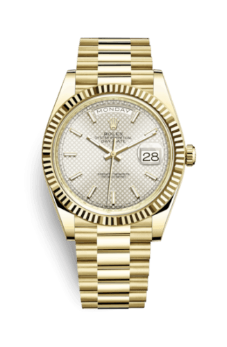 Rolex Day-Date 40 Yellow Gold / Silver Diagonal