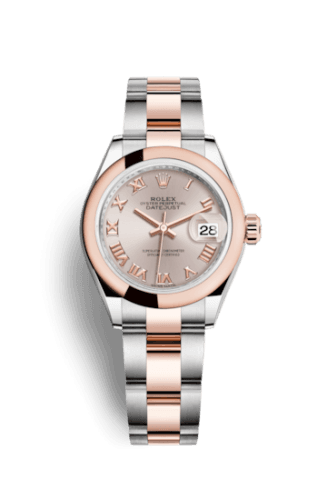 Rolex Lady-Datejust 28 Rolesor Rose Domed / Oyster / Sundust Roman