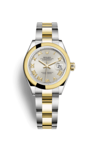 Rolex Lady-Datejust 28 Rolesor Yellow Domed / Oyster / Silver Roman