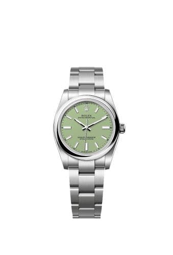 Rolex Oyster Perpetual 34 Stainless Steel / Pistachio