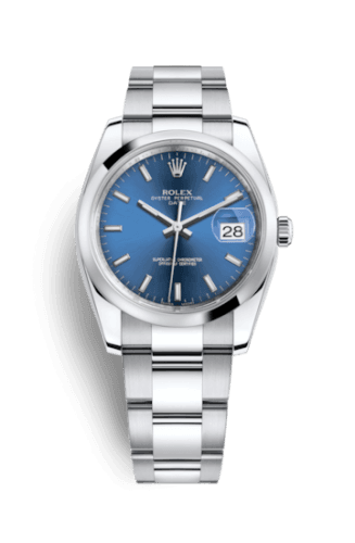 Rolex Oyster Perpetual Date 34 Stainless Steel Domed / Oyster / Blue