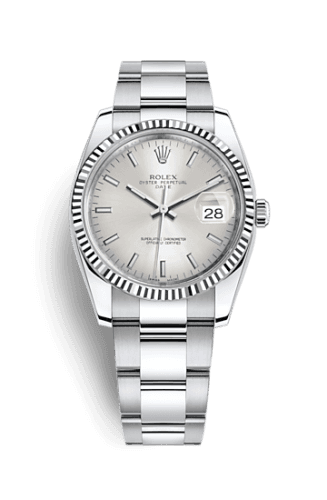 Rolex Oyster Perpetual Date 34 Stainless Steel Fluted / Oyster / Silver