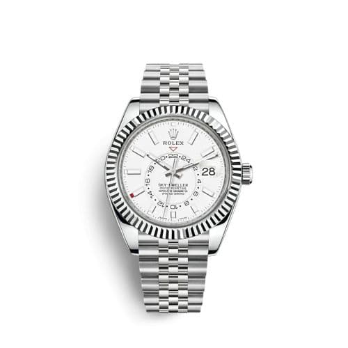 Rolex Sky-Dweller Stainless Steel / White Gold / White / Jubilee