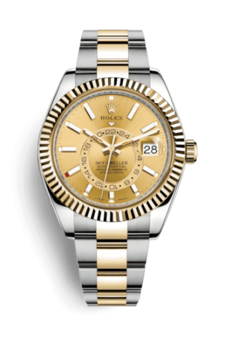 Rolex Sky-Dweller Stainless Steel / Yellow Gold / Champagne