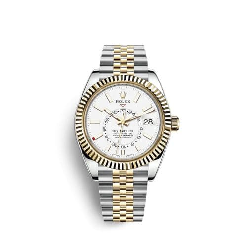 Rolex Sky-Dweller Stainless Steel / Yellow Gold / White / Jubilee