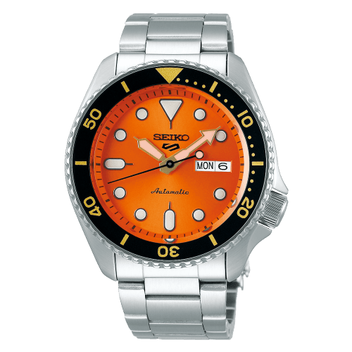 Seiko 5 Sports Sports Style Stainless Steel / Orange / Bracelet