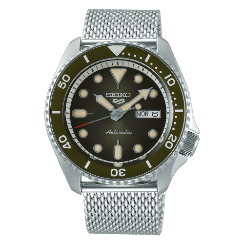 Seiko 5 Sports Suits Style Stainless Steel / Green / Mesh