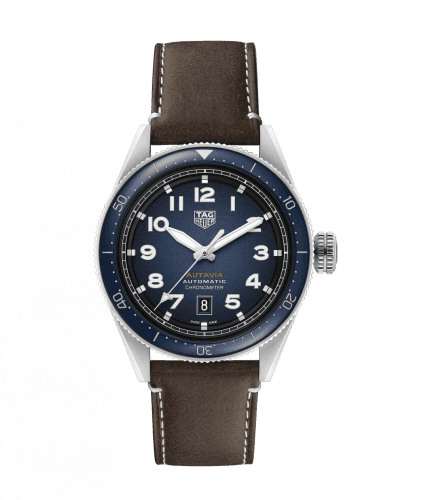 TAG Heuer Autavia Calibre 5 Stainless Steel / Blue / Leather